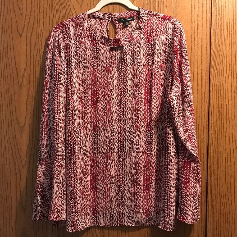 Roz & Ali Red and White Blouse